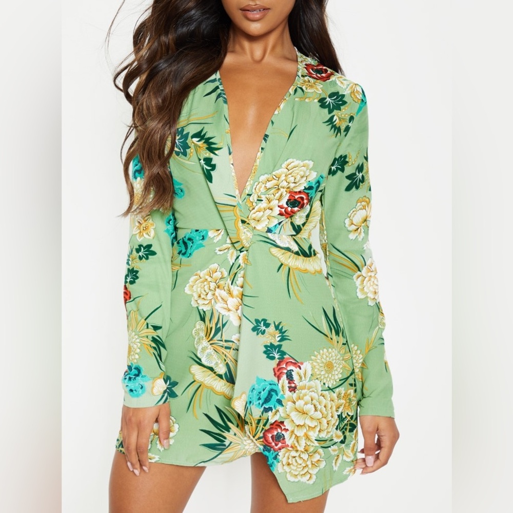 NWT Floral Long Sleeve Wrap Dress